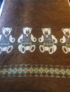 Vintage 1986 Vuteks orsacchiotto coperta lancio plaid 60" x 80" morbido Jugoslavia - Foto 1 di 10