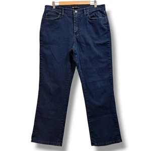 Lee Relaxed Fit Jeans Damen 14 kurz Bootcut dunkle Waschung Stretch hoher Bund - Bild 1 von 9