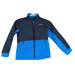 Chaqueta polar Columbia azul marino con cremallera cuello alto logotipo niños pequeña - Imagen 1 de 6