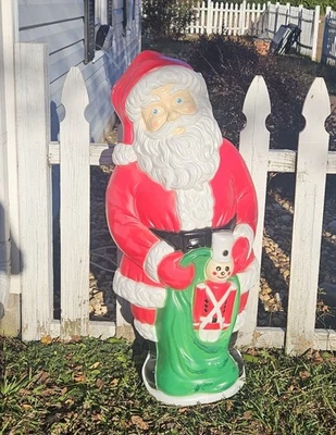 Vintage Light Up Santa Claus Blow Mold 40" Grand Venture 1997 Outdoor Decoration - Image 1 of 4