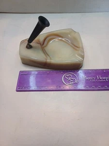 Vintage Houze Akro Agate Slag Glass Desk Set Pen Holder / Ashtray *** READ *** - Picture 1 of 4