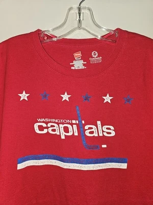 Washington Capitals Retro Throwback 2xl Xxl Mens Red Graphic Logo Tshirt NHL - Image 1 of 4