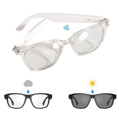 Óculos de sol Smart Glasses fone de ouvido sem fio Bluetooth fotosensível mudança de cor - Imagem 1 de 4