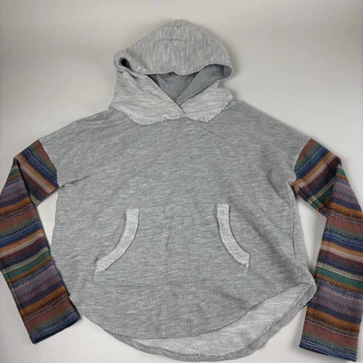 Sudadera con Capucha Free People Mediana a Rayas Boho Algodón Orgánico Poli Reciclado Foto 1 de 4