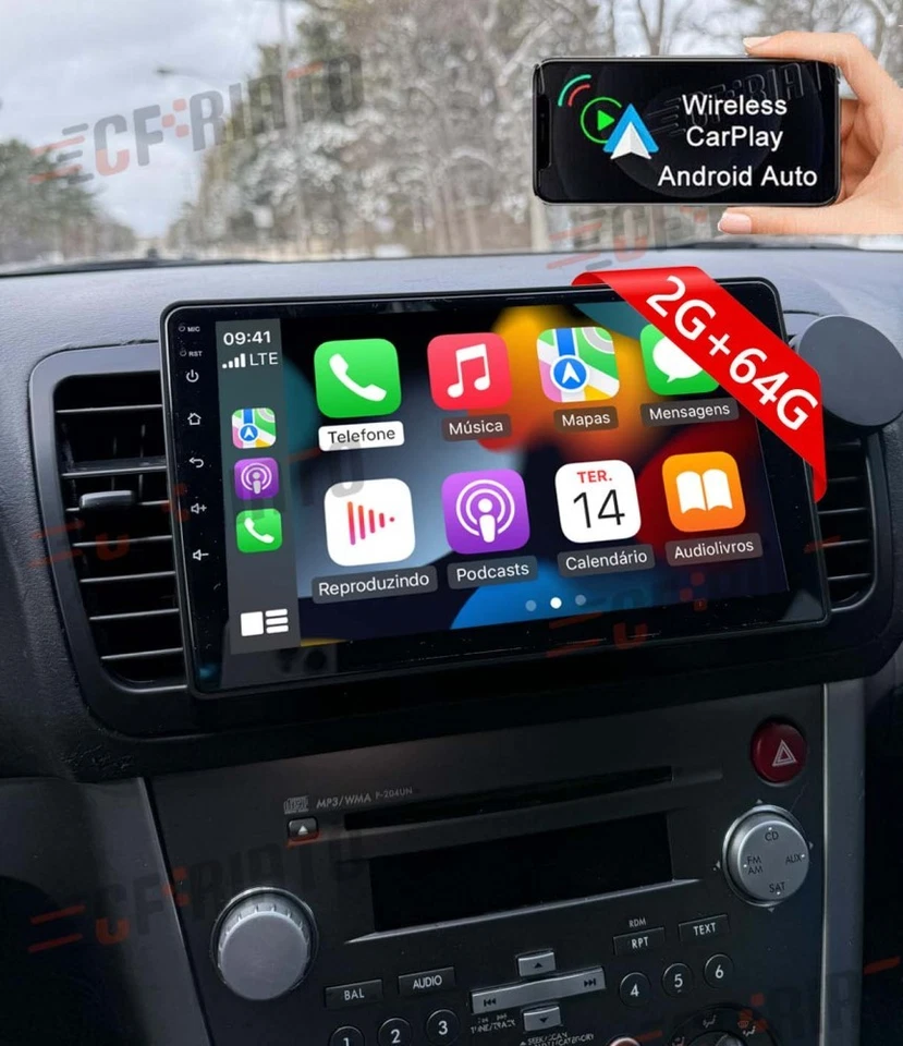 For Subaru Legacy Outback 2003-2009 Android 15 Carplay Car Radio Stereo GPS Navi Foto 1 de 4