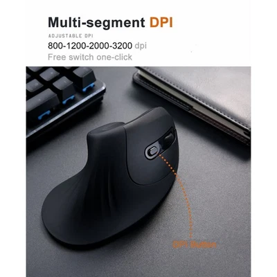 Wired Vertical Mouse 6 Buttons 800‑1200‑2000‑3200 DPI USB Wired Vertical Er - Image 1 of 4
