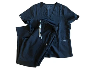 FIGS Technical Black Scrub Set Donna XL/T Scollo a V Casma Top Yola Pantaloni TW2000T - Foto 1 di 8