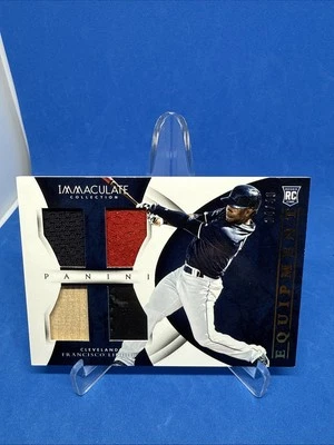 2015 Panini Immaculate Francisco Lindor Player Used Jersey Patch Bat /49 Rookie  - Image 1 of 4