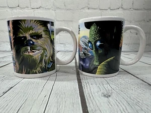 Lot Of 2 Star Wars Galerie 2014 Lucasfilm Boba Fett Chewbacca Ceramic Mugs Cups - Picture 1 of 7