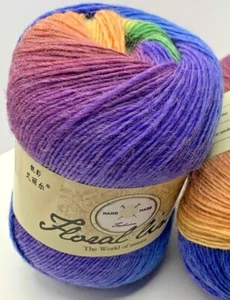 Floral Line Wolle / Acrylmischung Garn Regenbogen Multi - Bild 1 von 27