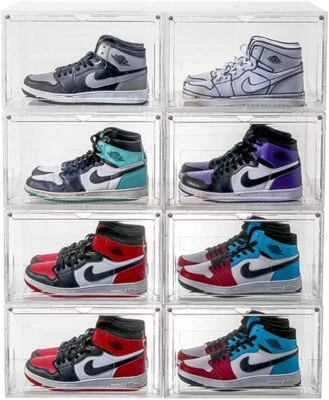 10pcs Drop Side Shoe Box Sneaker Rack Magnetic Sneaker Storage Box acrylic door - Image 1 of 4