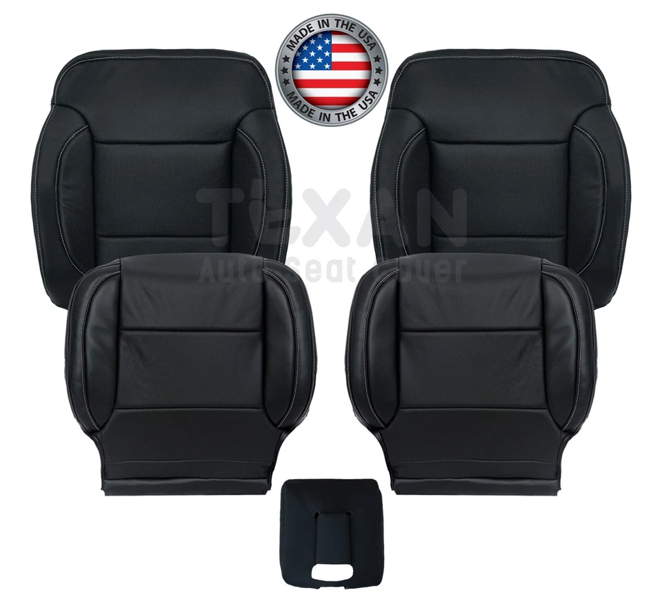 2014 - 2019 GMC Sierra Yukon XL Black Leather Perforated Replacement Seat Cover - Image 1 of 4