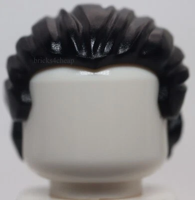 Lego Black Minifig Hair Swept Back with Short Ponytail - Image 1 of 2