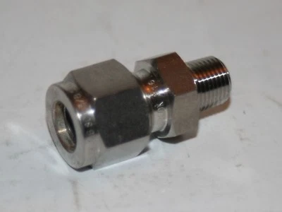 3/8" OD Tube x 1/8" MNPT Straight Male Fitting 316ss Superlok SMC 6-2N-S316 - Image 1 of 4