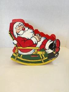 Vintage Santa Claus Fold-out Cardboard Sleigh Christmas Card Holder - Picture 1 of 7