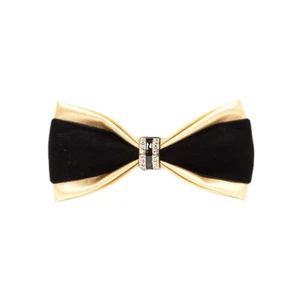 Men Formal PU Leather Adjustable Rhinestone Pre-tied Bow Tie Tuxedo Wedding Tie  - Picture 1 of 17
