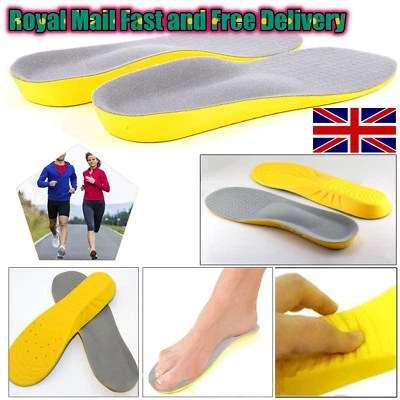 Memory Foam Orthopaedic Unisex Shoe Insoles Pads Trainer Foot Feet Comfort Heel