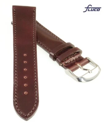 Fluco Uhrenarmband Horween Shell Cordovan Leder ochsblood 22 mm Handarbeit - Bild 1 von 2