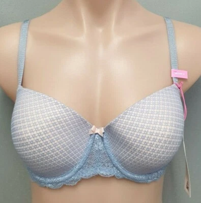 BNWT Ladies Sz 34C Blue Push Up Padded Underwire Balconette Bra RRP $34.95 - Image 1 of 3