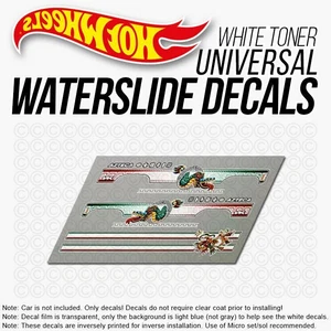 1/64 AZTECA SILVERADO Tóner Blanco Personalizado Universal Tobogán de Agua Calcomanía para Caliente - Imagen 1 de 6