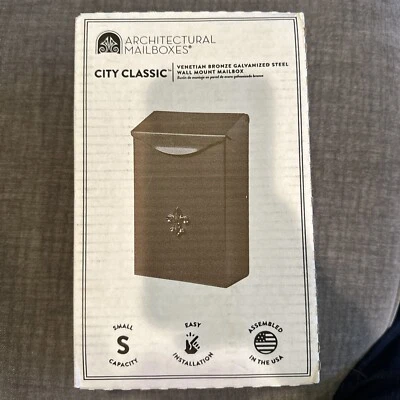  Buzón de montaje en pared City Classic de acero galvanizado, BW110V04AM, bronce veneciano Foto 1 de 4