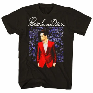 Official Panic At The Disco Blue Wall Mens Black T Shirt Panic At The Disco Tee - Picture 1 of 1