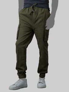 $60 Galaxy By Harvic Men's Green Cargo Cuffed Slim Fit Jogger Pants Size 2XL - Picture 1 of 2