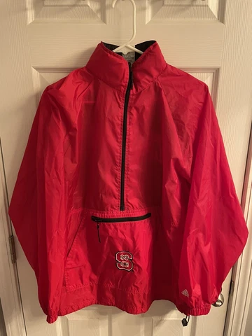 Vtg Adidas NC State Wolfpack Pullover Windbreaker Jacket Embroidered Youth XL Cover