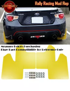15" x 11.5" 4 Pc Yellow Rally Racing Flexible Mud Flaps Splash Guard Fit VW Audi - Picture 1 of 3