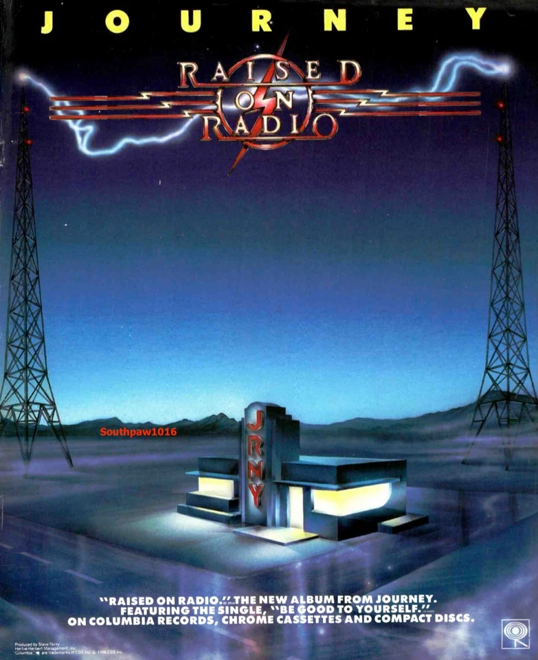 1986 Journey 'Raised On Radio' Album Release Music Industry Promo Reprint Ad - Image 1 of 1