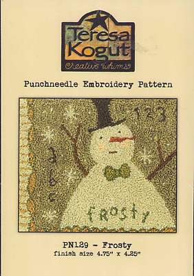 Frosty Snowman Winter Sampler PRIMITIVE Teresa Kogut Punch Needle Pattern • 14.34€