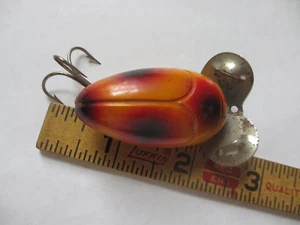 VINTAGE MILLSITE PADDLE PLUG LURE 1.75"  Yellow Belly Red Spot Beetle - Picture 1 of 7