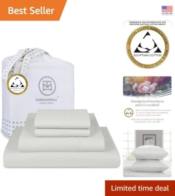 Juego completo de sábanas tejido satén | 100 % algodón egipcio con comodidad de bolsillo profundo Foto 1 de 4