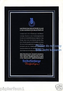 Volksfürsorge Reklame Kriegswinter 1944 Werbung ad 3. Reich - Picture 1 of 1