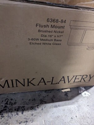 Minka Lavery 3 Light 16-in Brushed Nickel Flush Mount Ceiling Fixture  6368-84 - Image 1 of 4
