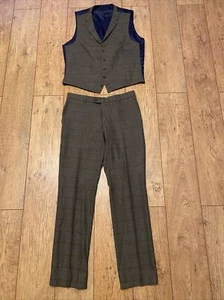Racing Green Heritage Check Waistcoat & Trousers In Green 34" Waist 44 Reg Chest - Picture 1 of 3