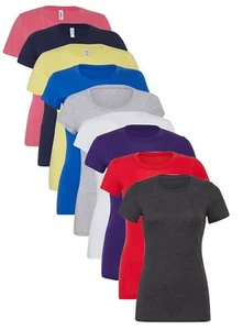 Womens Ladies Plain Cotton Short Sleeve Crew Neck Favourite T-Shirt Tee by Bella - Picture 1 of 13