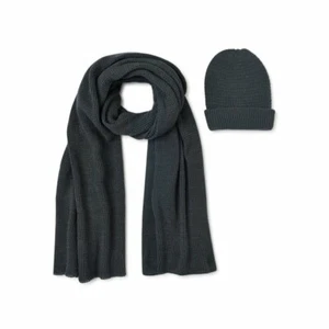 Time and Tru TALLA ÚNICA Bufanda y Gorro Waffle, Juego de 2 Piezas COLOR Gris Oscuro NUEVO - Imagen 1 de 2