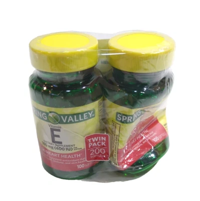 (2) Витамин Е Spring Valley 400 МЕ, 100 гелевых капсул  - Изображение 1 из 3