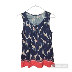 Damenbluse Giraffenmuster klein rot blau Tanktop - Bild 1 von 3