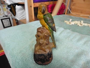 Antique Parrot Doorstop Bookend Cast Iron - Picture 1 of 3