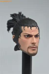 1/6 Japanese Samurai Miyamoto Musashi Head Sculpture Toy For 12'' Action Figure - Picture 1 of 8