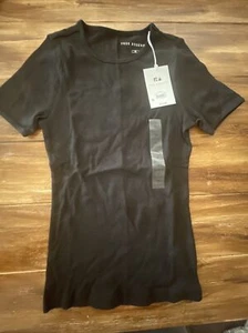 New women Free Assembly Rib Crew shirt Black size XS - Picture 1 of 5