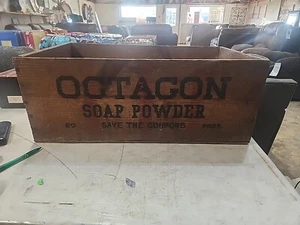 Vtg Octagon Soap Wooden Crate Box advertising   - Picture 1 of 10
