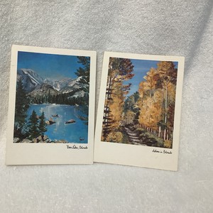2 Vintage Post Cards Quaking Aspen - Bear Lake, Rocky Mountain National Park