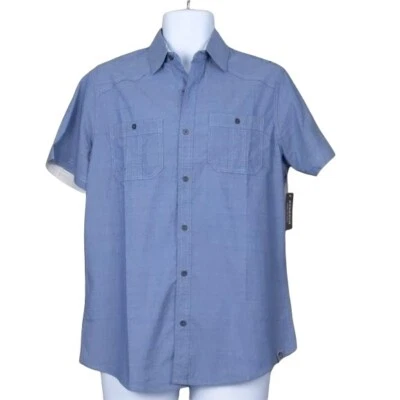 Free Planet Azul Botón Abajo Manga Corta Hombre Talla S (NUEVO CON ETIQUETAS) Foto 1 de 4