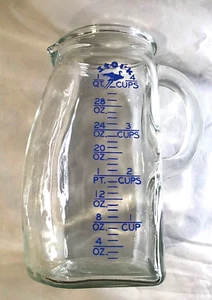 Vintage Stork Glass Baby Formula Measuring Pitcher 4 Cup 32oz Capacity Very Rare - Picture 1 of 6