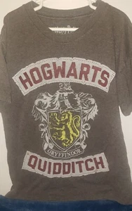 HARRY POTTER SHIRT  Boys Small Hogwarts Quidditch Gryffindor Short Sleeve Gray - Picture 1 of 3