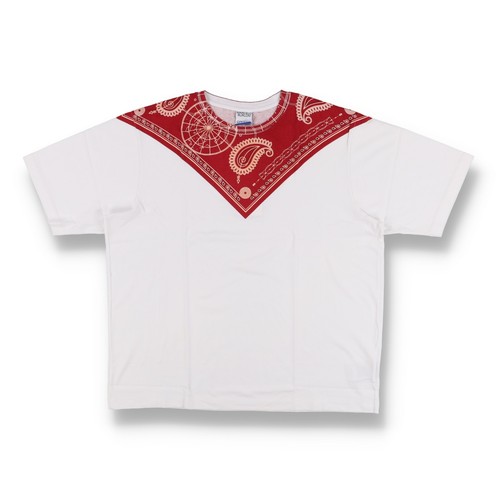 T shirt oversize Marcelo Burlon bianca e rossa stampa bandana Taglia XXL SS22 $335