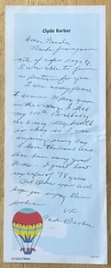 CASH BARBER, 100% AUTHENTIC AUTOGRAPHED LETTER, WWII PEARL HARBOR NAVY LEGEND ! - Picture 1 of 1